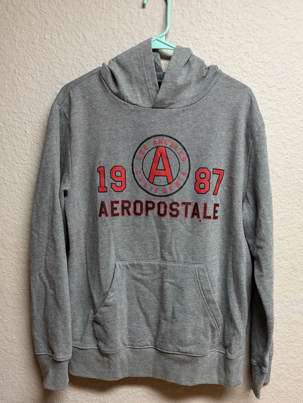 NWT Aeropostale Gray Hoodie with Red Logo Mens Size Medium